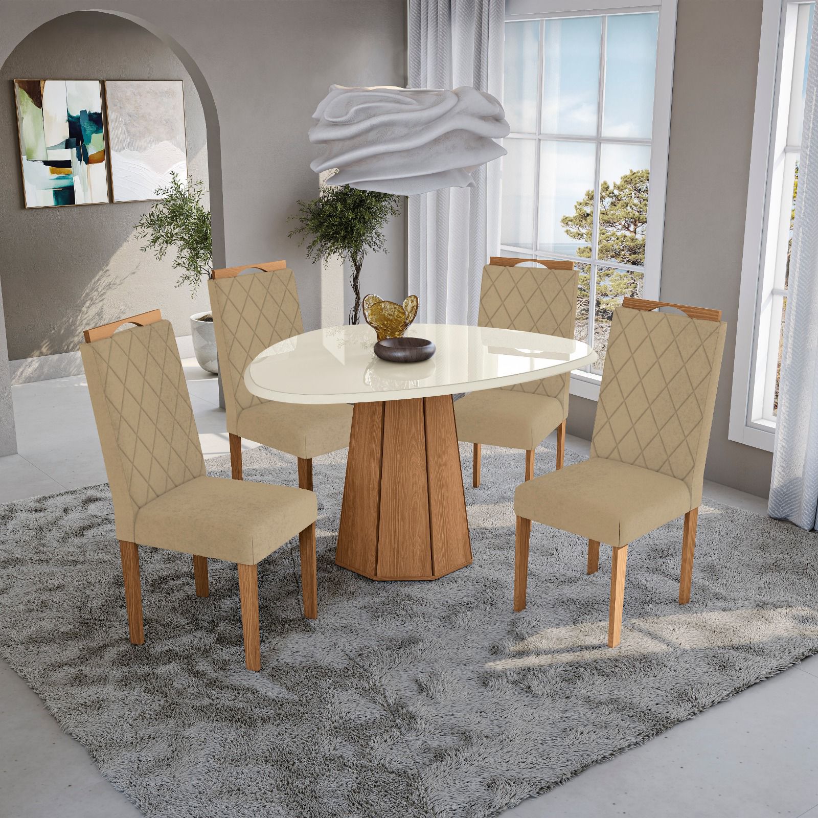 Foto do produto Conjunto de Mesa tampo Organico Kappesberg